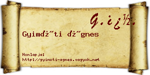 Gyimóti Ágnes névjegykártya